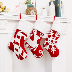 Snowflake Luxury Navida Christmas Socks Red Gift Socks Gift Bag Stocking Christmas Stockings Christmas Tree Hanging Decoration