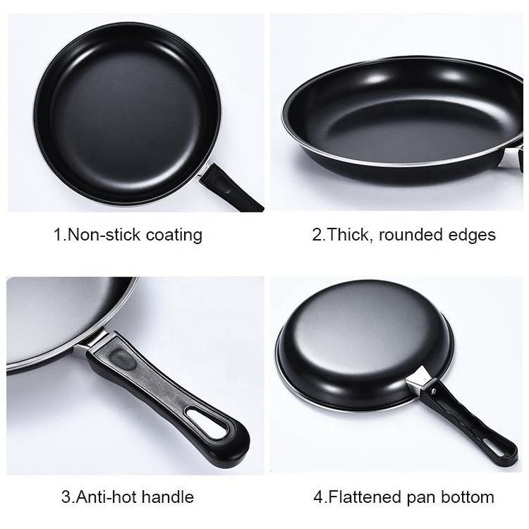 German Style Cookware non-stick oil free  cookware Frying Cooking Pan Egg Pans Fry Pan with Long Handle