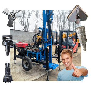 Wheel type water well drilling rig deep ground drilling rig machine portable water well drilling rigs for soil test