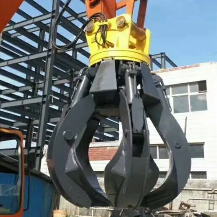 Crane Iron Scrap Gripper Hydraulic Electric Grab Bucket Orange Peel Grapple for Garbage Scraps