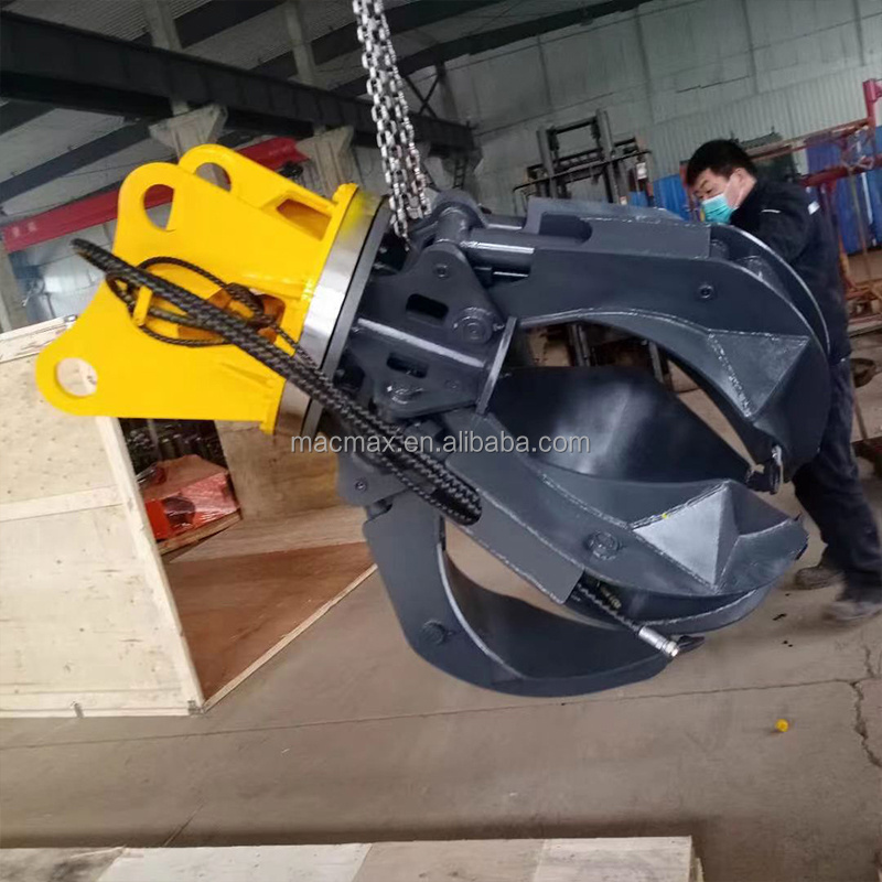 Crane Iron Scrap Gripper Hydraulic Electric Grab Bucket Orange Peel Grapple for Garbage Scraps