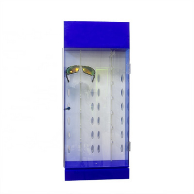 Style New Rotating lighting acrylic sunglasses eyeglasses display holder countertop sunglass display case with lock