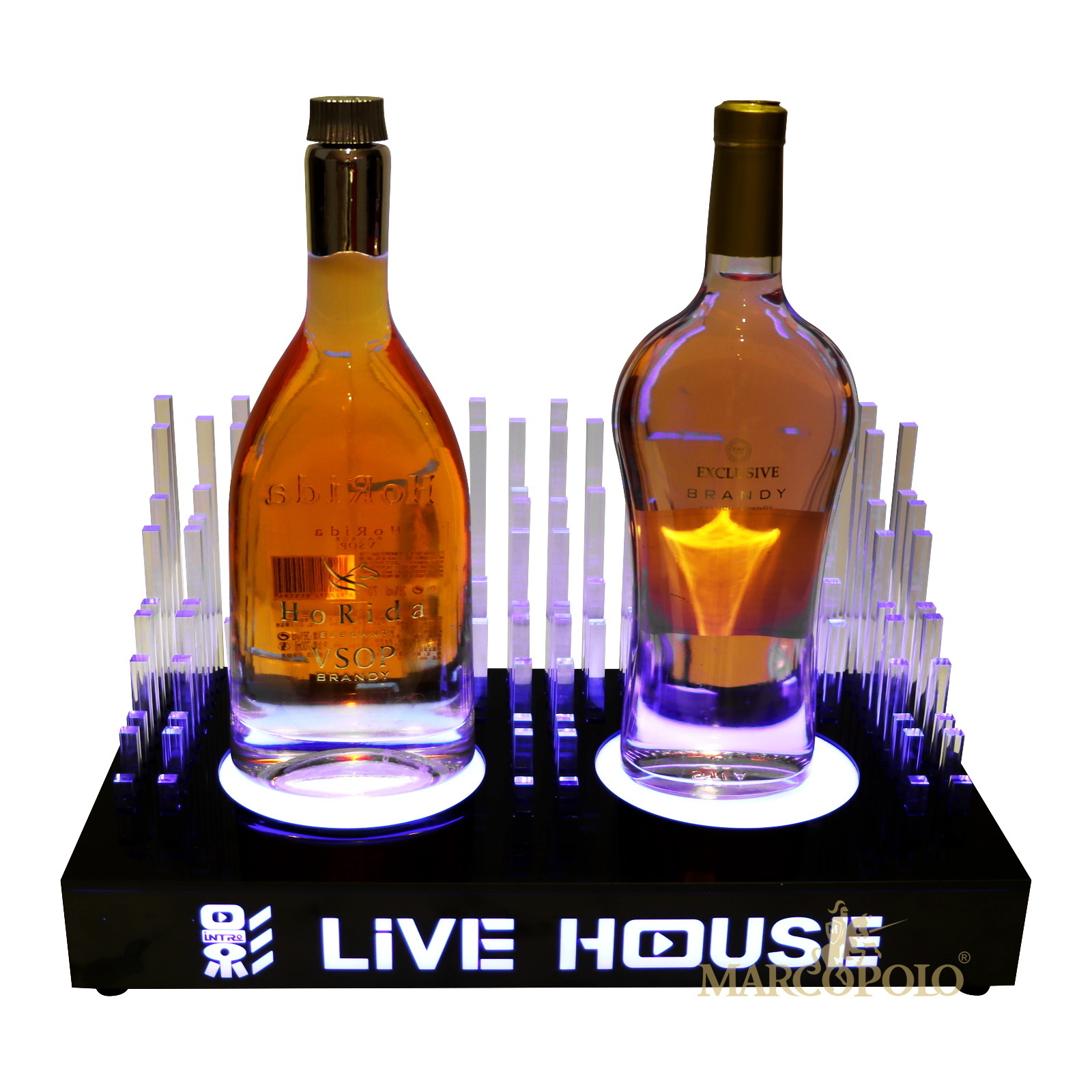 Customized Wine Display Racks LED Bottle Display Base Glorifier VIP Display Bottle Racks LED Wine Stand For Night Club Bar