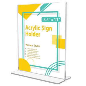 (24pcs) Acrylic Price Holder  8.5 x 11 inches Table Menu Display Stand Wedding sign holder for Store, Restaurant