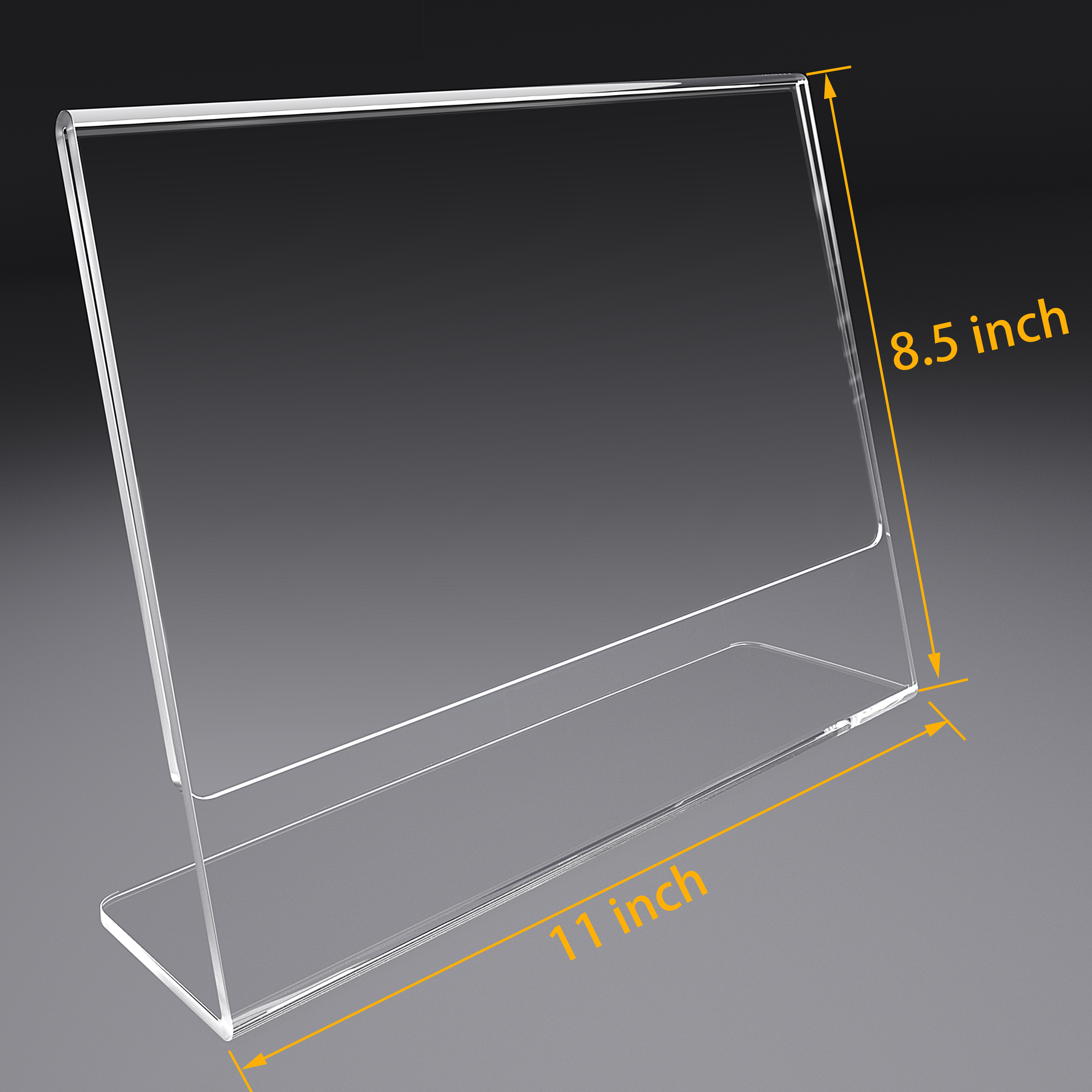 Customized Acrylic Slant Back Table Top Sign Holder Clear Paper number wedding sign Display Stand