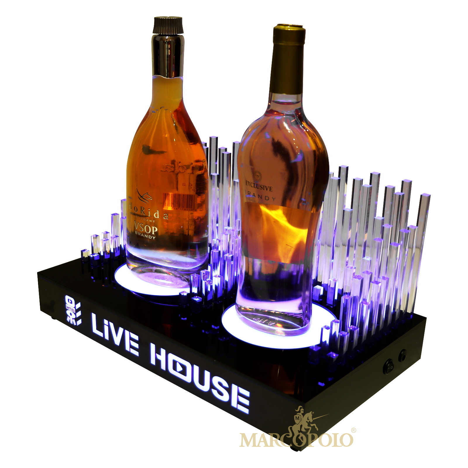 Customized Wine Display Racks LED Bottle Display Base Glorifier VIP Display Bottle Racks LED Wine Stand For Night Club Bar