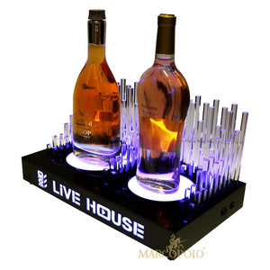 Customized Wine Display Racks LED Bottle Display Base Glorifier VIP Display Bottle Racks LED Wine Stand For Night Club Bar