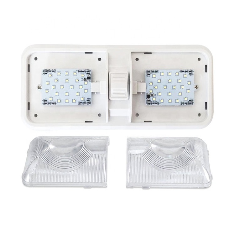 12V rv led ceiling double dome light, 48 leds led rv light