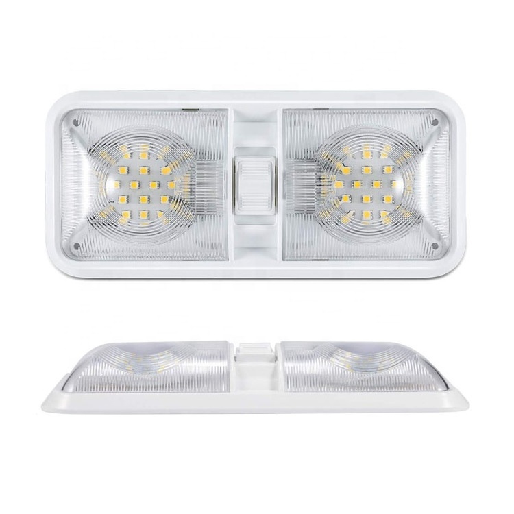 12V rv led ceiling double dome light, 48 leds led rv light