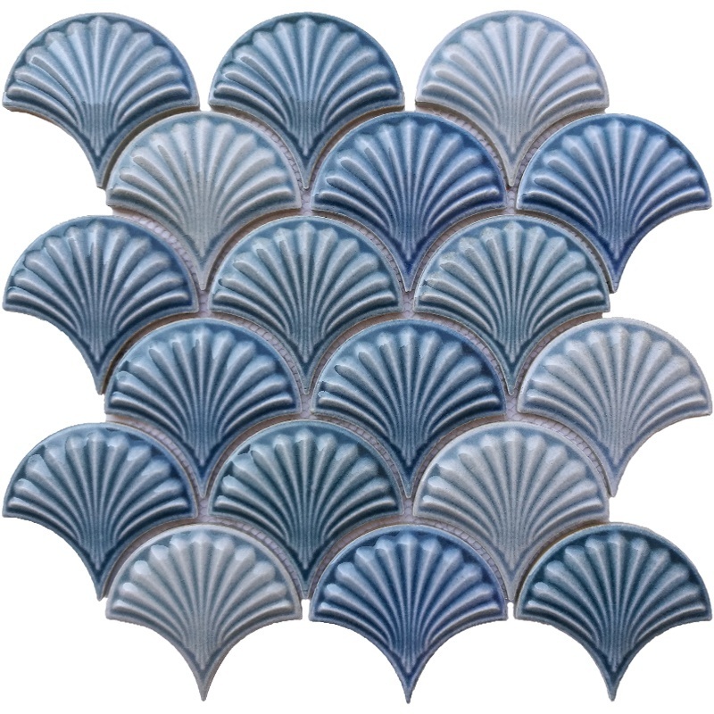 Bathroom Swimming Pool Pattern Wall Fish Scale Ceramic Tiles Mosaic For Swimming Pool Tile