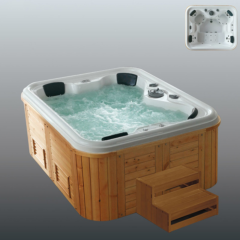 Outdoor 2 Person Acrylic Abs Luxury  Whirlpool Hydro  Electronic Transparent Garden Spa Aqua Massage Bathtub