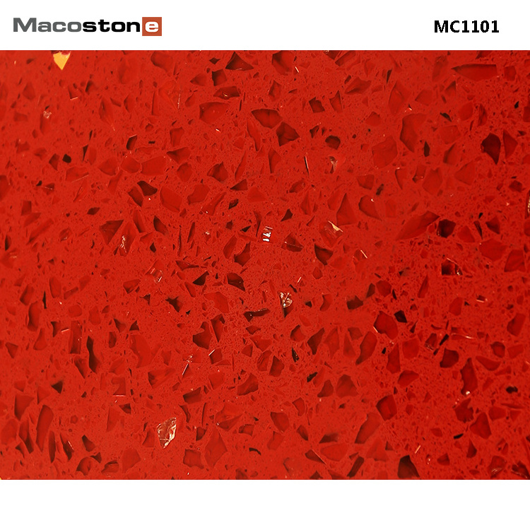 Red Strawberry Galaxy Artificial Quartz Stone Slab Countertops