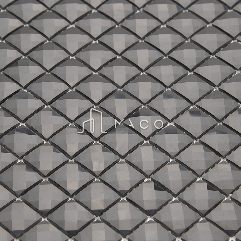 9 13 Facet Mirror Crystal Square Black Diamond Glass Mosaic Tiles for Kitchen Backsplash