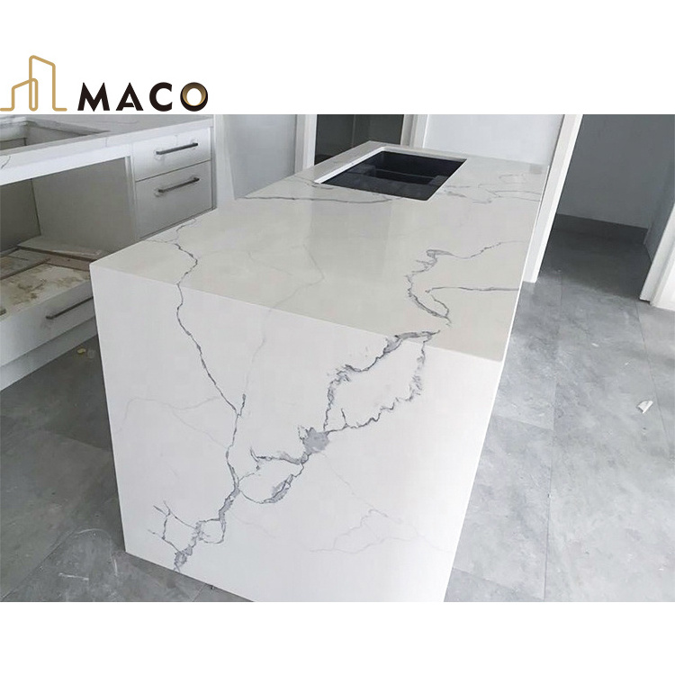 wholesale grey vein white calacatta kitchen worktop benchtop marble granite counter top quartz stone countertops