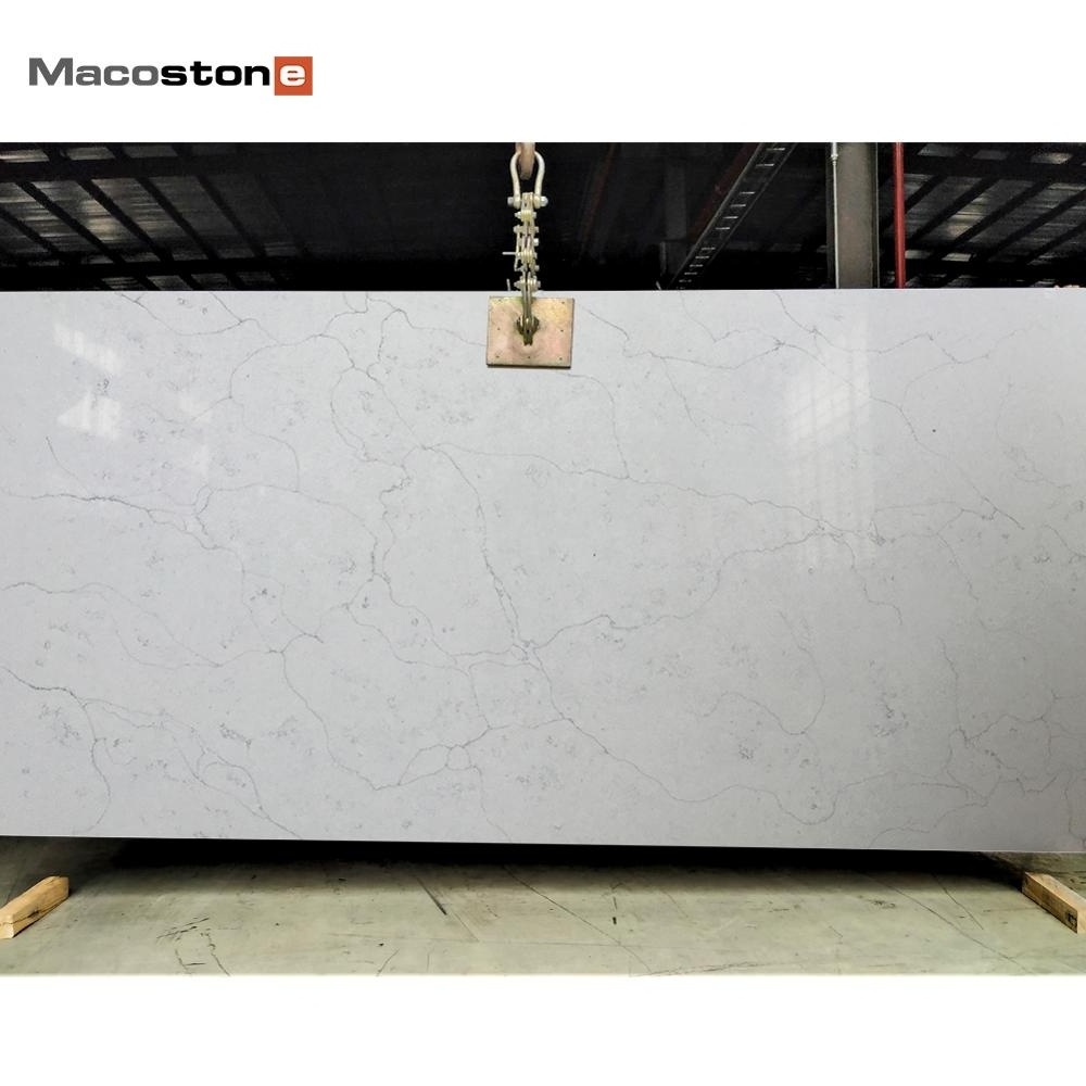 Carrara White Marble Tile Surface Carreau En Quartz