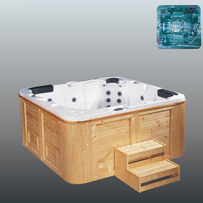 Outdoor 2 Person Acrylic Abs Luxury  Whirlpool Hydro  Electronic Transparent Garden Spa Aqua Massage Bathtub