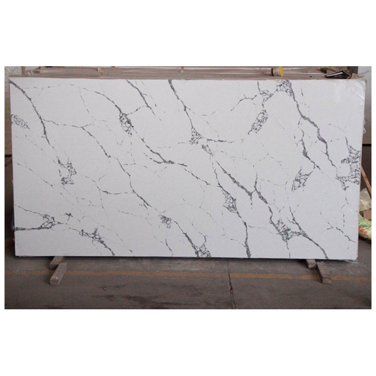 Carrara White Marble Tile Surface Carreau En Quartz