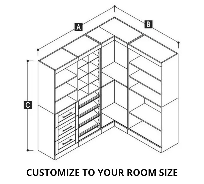 Customized Modular mdf hotel full luxury bedroom storage cabinet furniture wooden modern white armoire wardrobe closets designs