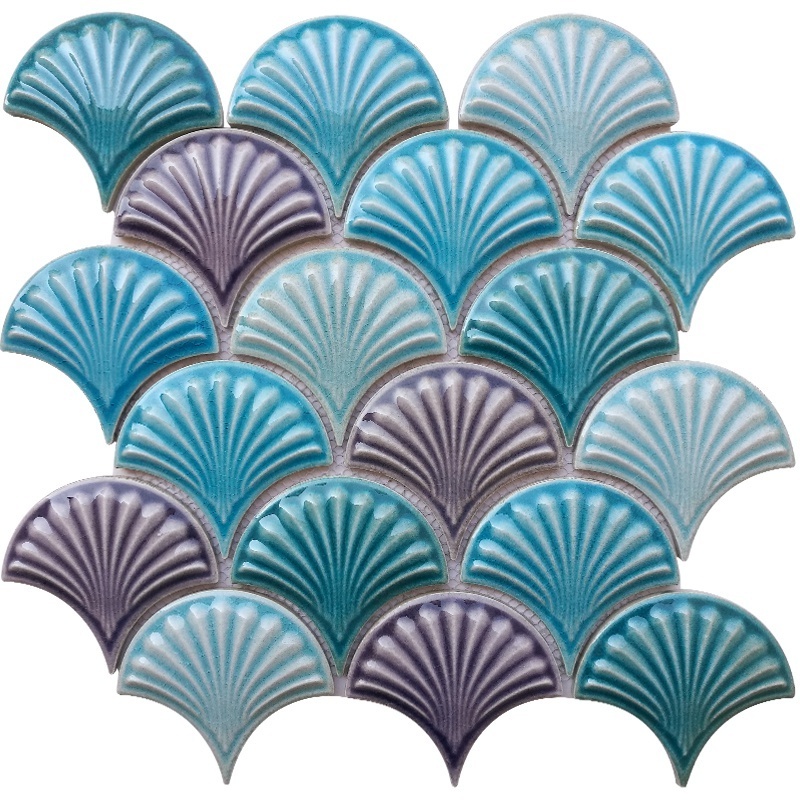 Bathroom Swimming Pool Pattern Wall Fish Scale Ceramic Tiles Mosaic For Swimming Pool Tile