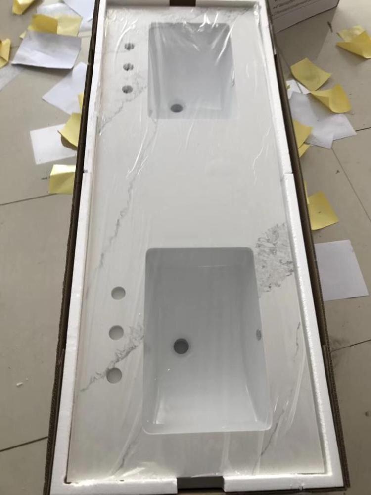 Chinese Factory Direct Price Hot Sale Customized Artificial Wash Basin Stone Quartz Vanity Top Bathroom Sinks for Sale