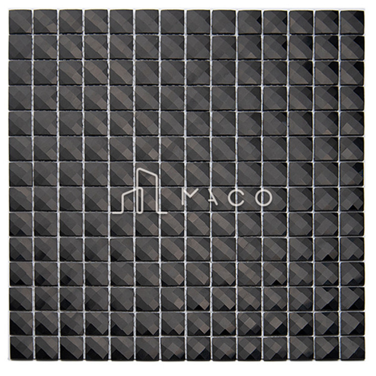 9 13 Facet Mirror Crystal Square Black Diamond Glass Mosaic Tiles for Kitchen Backsplash