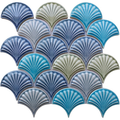 Bathroom Swimming Pool Pattern Wall Fish Scale Ceramic Tiles Mosaic For Swimming Pool Tile