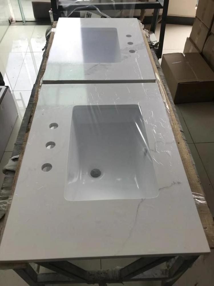 Chinese Factory Direct Price Hot Sale Customized Artificial Wash Basin Stone Quartz Vanity Top Bathroom Sinks for Sale