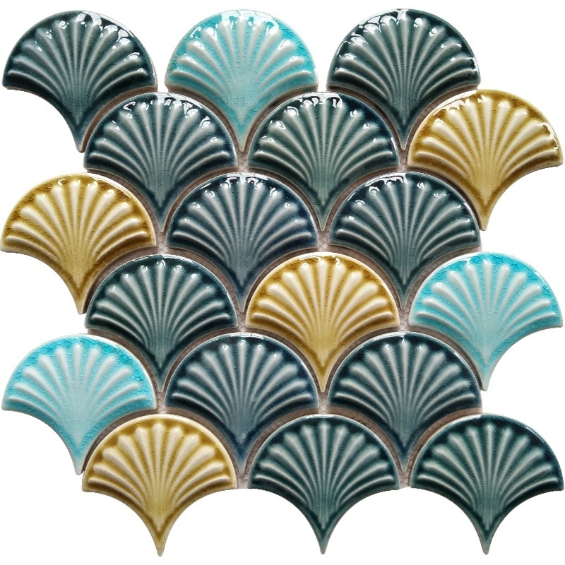 Bathroom Swimming Pool Pattern Wall Fish Scale Ceramic Tiles Mosaic For Swimming Pool Tile