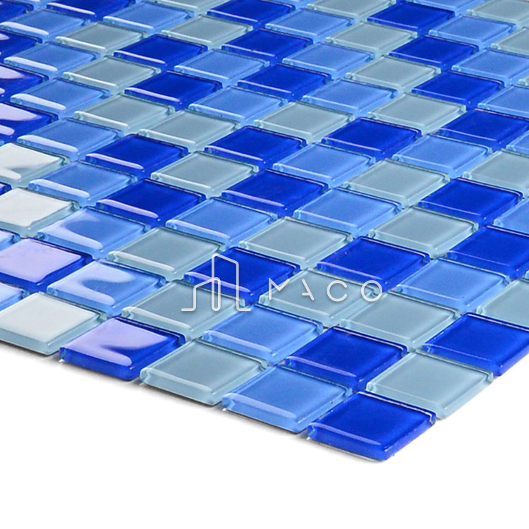 Australian Spain Blue Swimming Pool Crystal Backsplash Glass Mosaics Designs 20X20 Swimming Mosaik Pool Shower Tiles