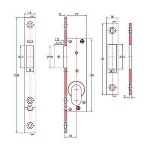 Factory Supply Wholesale Price 4 Round Bolts Mortise Door Lock For Steel Gate