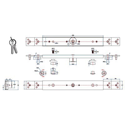 Top Durable High Secure Steel Case Brass Cylinder Brass keys Narrow Type manual rolling Shutter Garage Door Lock