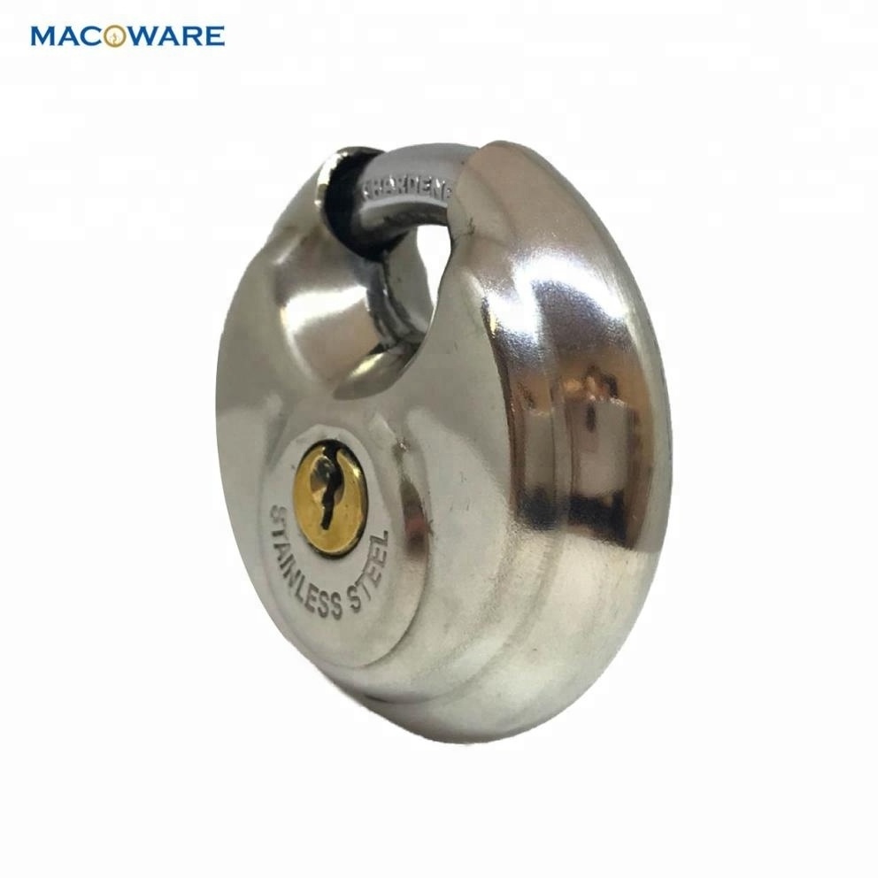 High Security Disc Lock Top Quality Padlock 70mm SS Stainless Steel Round Discus Padlock