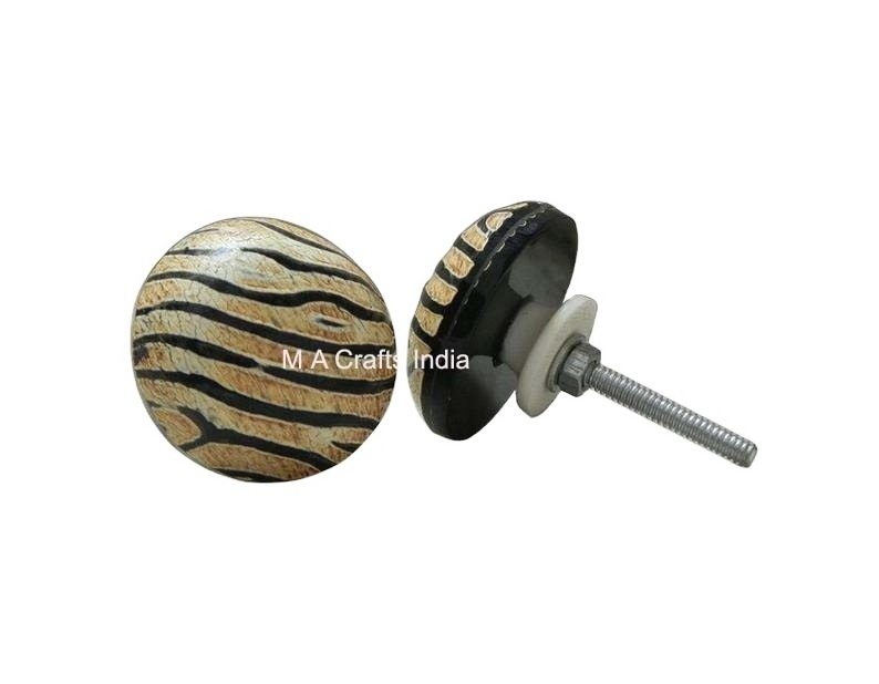 High-Quality Horn Animal Print Door Knob for Drawer Round Animal Print Horn Cabinet Drawer Knobs