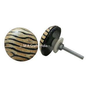 High-Quality Horn Animal Print Door Knob for Drawer Round Animal Print Horn Cabinet Drawer Knobs