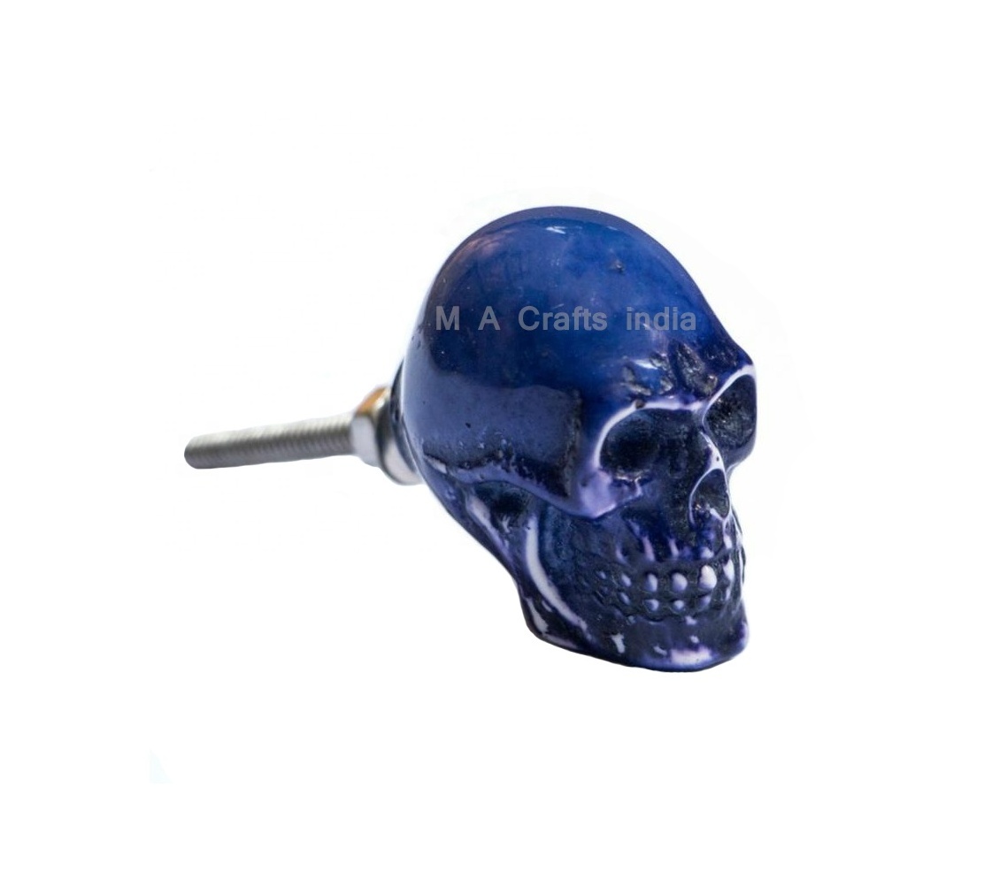 High-Quality Handmade French knobs | Resin Dresser Knobs Nursery  Brown Drawer Pull Screws | Man Face Skull Handle f