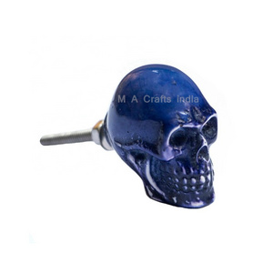 High-Quality Handmade French knobs | Resin Dresser Knobs Nursery  Brown Drawer Pull Screws | Man Face Skull Handle f