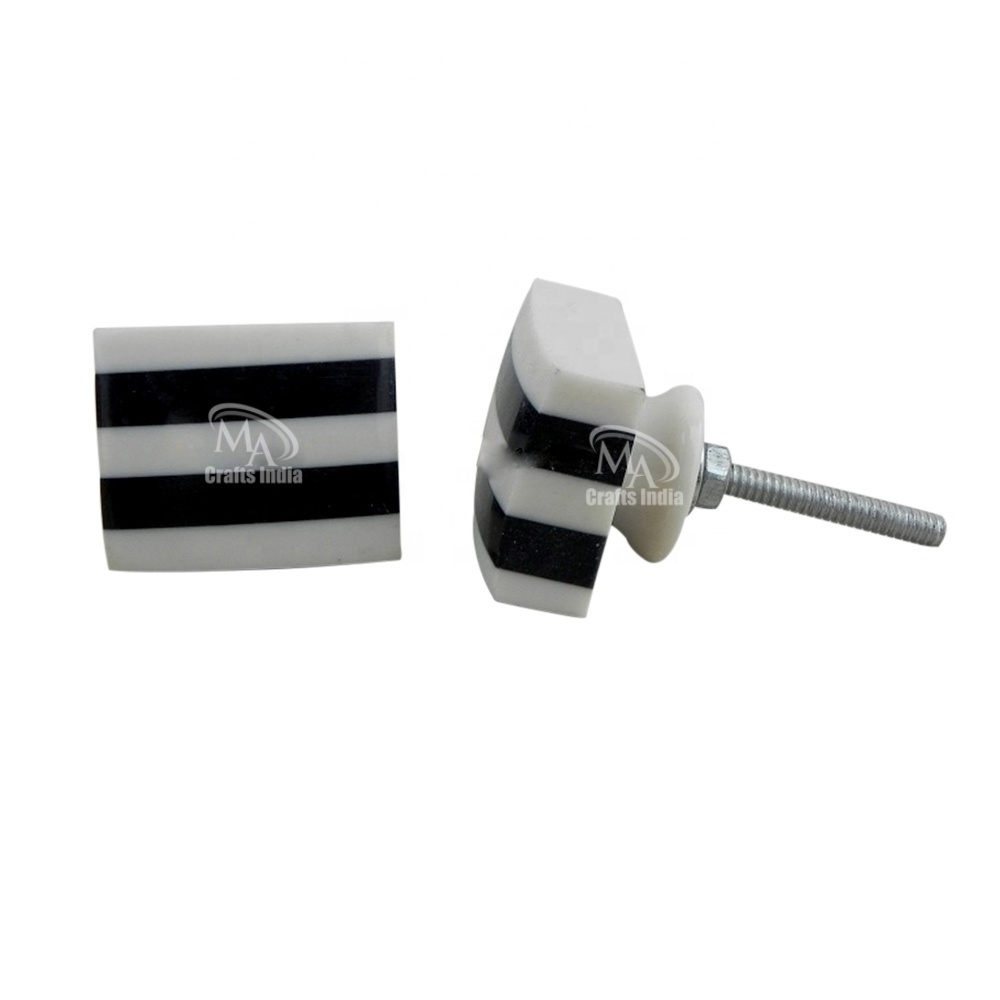 High-Quality Black & White Resin Layer/Line Drawer/Dresser/Hardware/Cabinet Kitchen door knob furniture knob