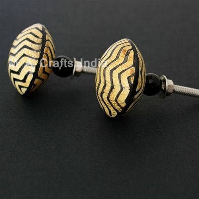 High-Quality Horn Animal Print Door Knob for Drawer Round Animal Print Horn Cabinet Drawer Knobs