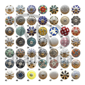 Ceramic Door Knob Assorted Cabinet Pull Drawer Knobs for Bedroom Vintage Multi color Handmade Ceramic Door