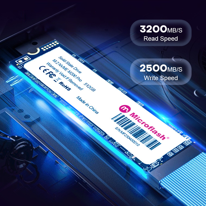 Microflash Bulk 128GB 256GB 512GB 1TB 2TB M2 M.2 2280 PCIe NVMe SSD PCIE3 Gen3x4 Hard Drives with QLC Chips