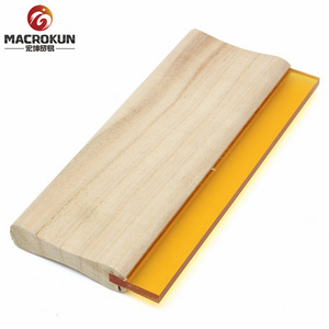 silk screen printing wooden handle squeegee blade rubber