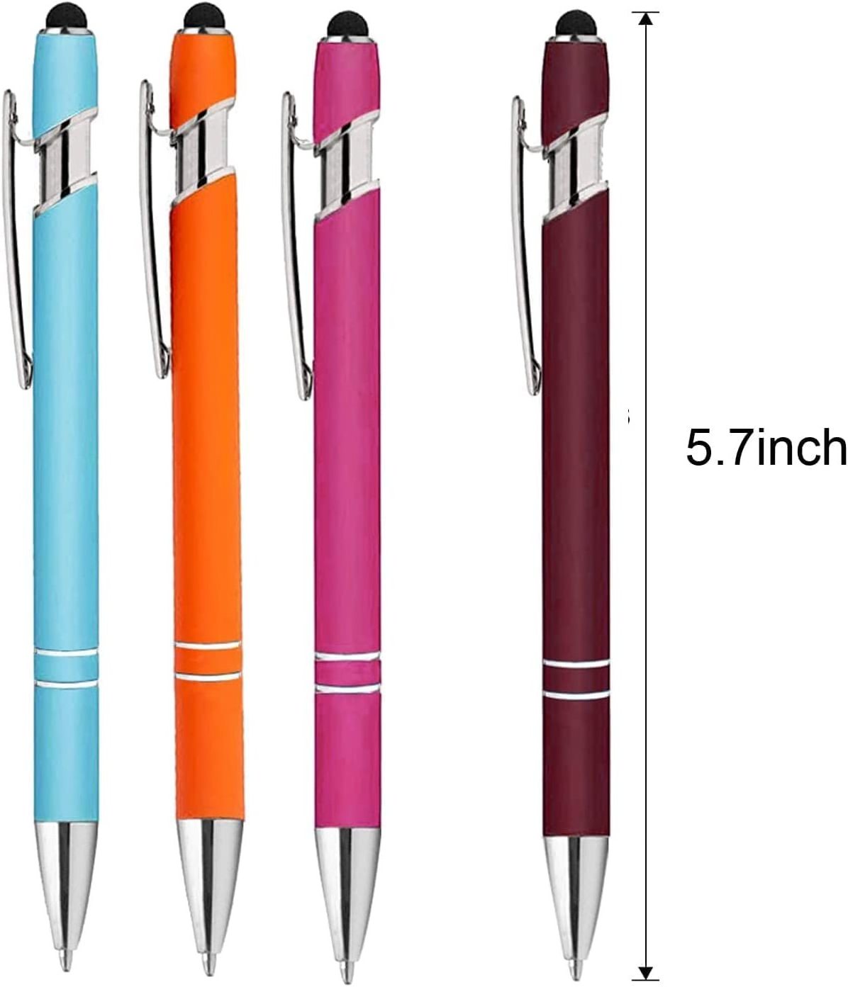 Ballpoint Pens with Stylus Tip, Black Ink Metal Pen Stylus Pen, 2 in 1 Stylus 1mm