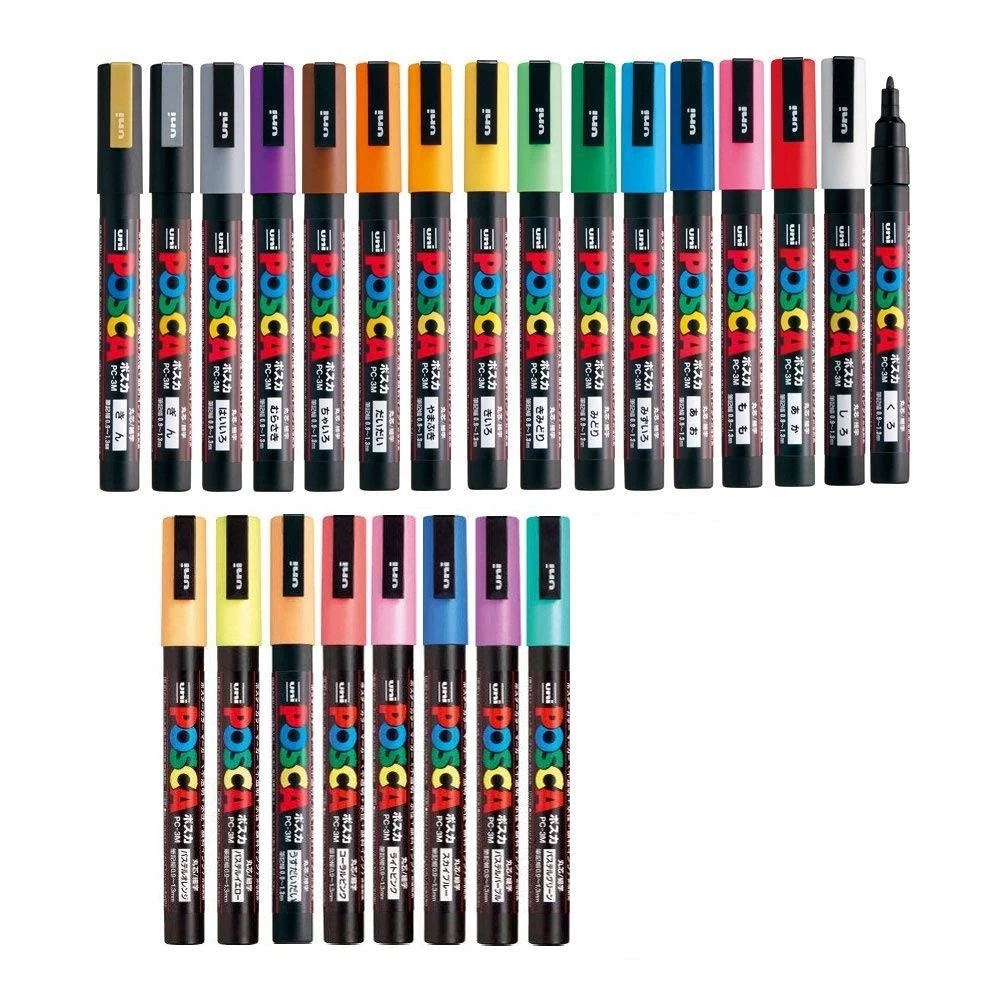 uni POSCA PC-3M 15 Colors set marks on most surface