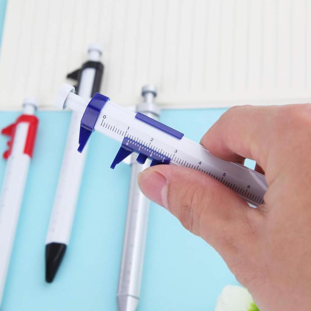 Plastic Vernier Caliper Pen, Measuring ballpoint pen, Multi-Function Student Writing Stationery Measurement Tool