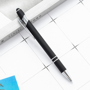 2 in 1 Metal Ballpoint Pen Dual-use Stylus Writing Pens Laser Engraving LOGO for Advertising Promotion Pens