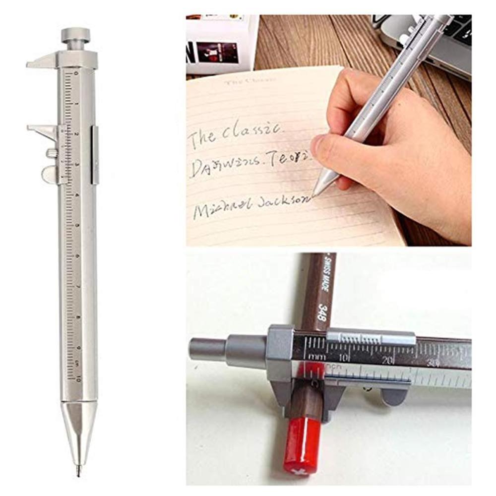 Plastic Vernier Caliper Pen, Measuring ballpoint pen, Multi-Function Student Writing Stationery Measurement Tool