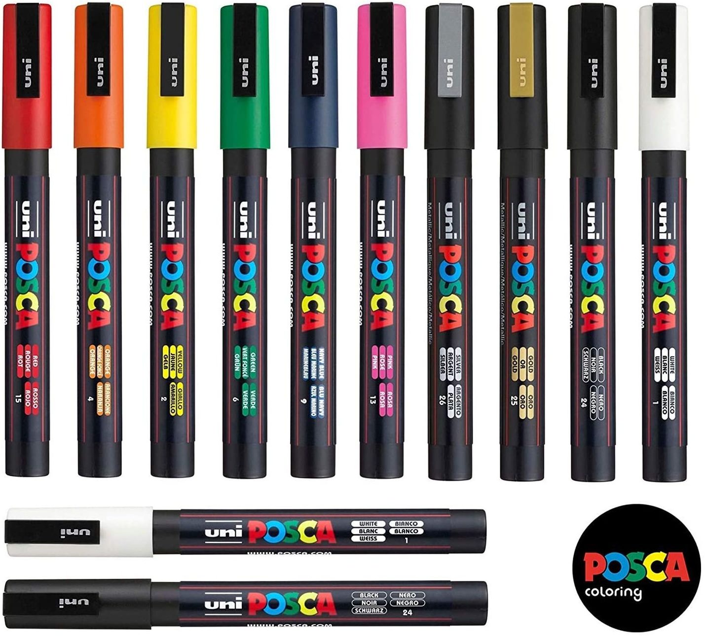 uni POSCA PC-3M 15 Colors set marks on most surface