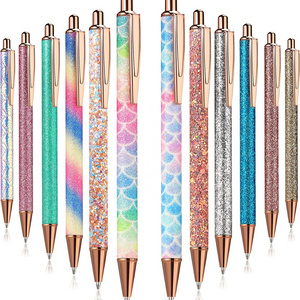 Cute Pens for Women Girls Fancy Pretty Decorative Glitter Body, Bulk Office Retractable Ballpoint Pens Weeding Pen