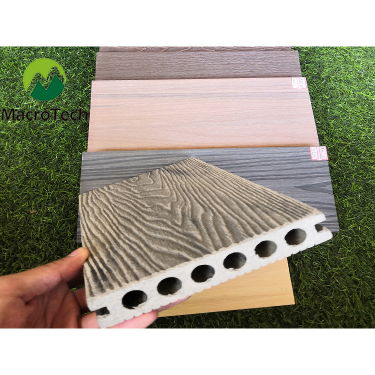 140*23mm wpc decking embossed wood plastic composite flooring  outdoor wpc