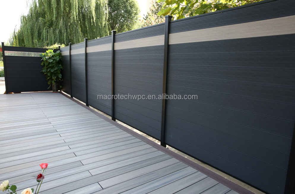 Cheap Outdoor Building Materials privacy fence wood composite wpc decorative garden fence